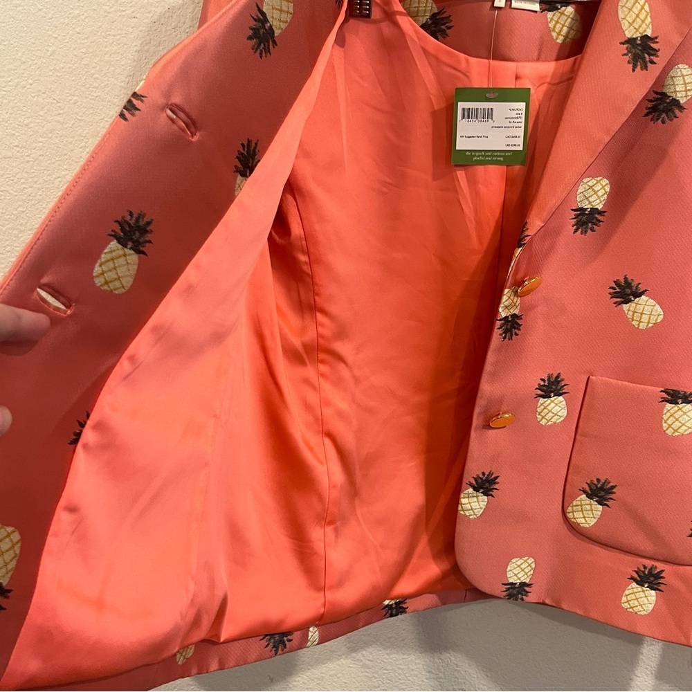 Kate Spade pink pineapple print blazer size 6 ASO Riverdale season 3 episode 13 - Picture 10 of 13